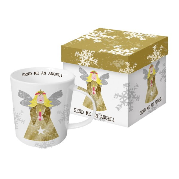 Чаша от костен порцелан с коледен мотив в подаръчна кутия Send Me An Angel, 350 ml - PPD