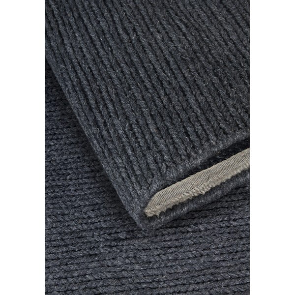 Тъмносив ръчно изработен вълнен кръгъл килим ø 160 cm Francois – Villeroy&Boch-image-3