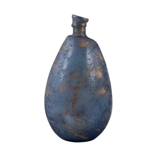 Синя ваза от рециклирано стъкло с патина Simplicity, височина 47 cm - Ego Dekor
