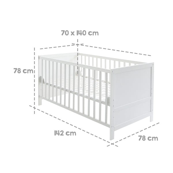 Бяло детско легло 70x140 cm - Roba-image-2