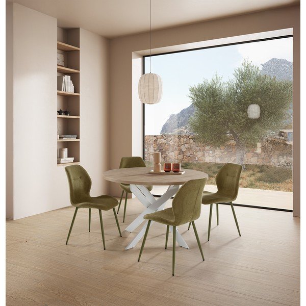 Зелени тапицирани трапезни столове в комплект 4 бр. Ansu – Marckeric-image-1