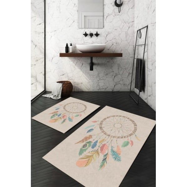 Бежови килими за баня в комплект от 2 бр. 60x100 cm – Mila Home-image-1