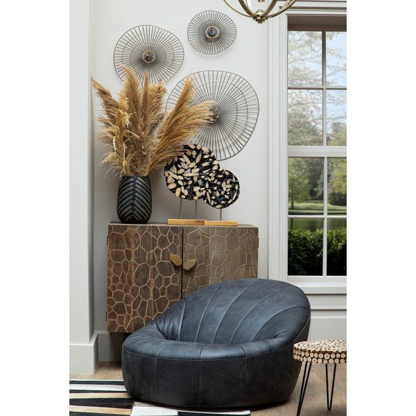 Черно кожено кресло Hoxton – Premier Housewares-image-4