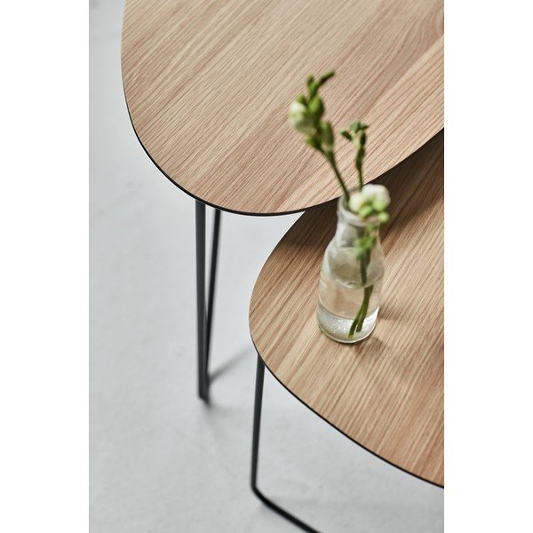 Метална масичка за кафе в естествен цвят 37x44 cm Curve M Wood – LIND DNA-image-3