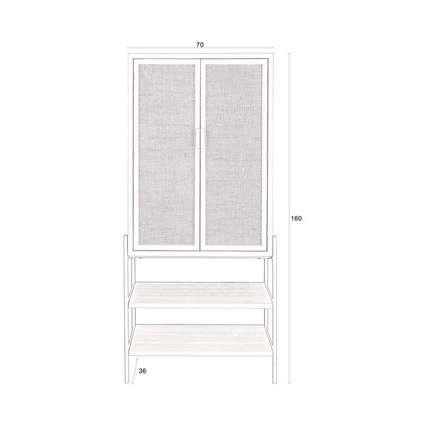 Черно шкафче от масивна ела 70x160x36 cm Yasu – Dutchbone-image-3