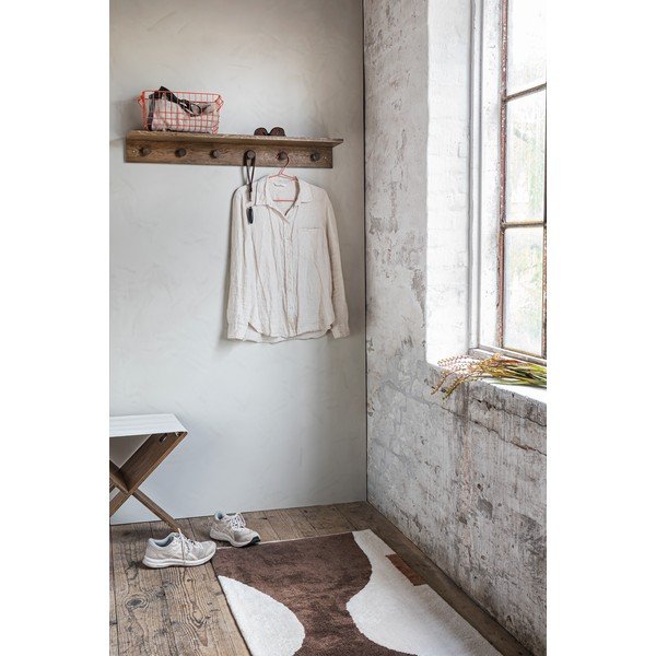 Кафява стенна закачалка от масивен дъб с рафт 90 cm Showcase – Mette Ditmer Denmark-image-1