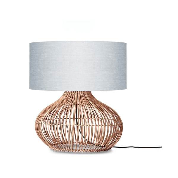 Настолна лампа с текстилен абажур в светлосиво-натурален цвят (височина 60 cm) Kalahari - Good&Mojo