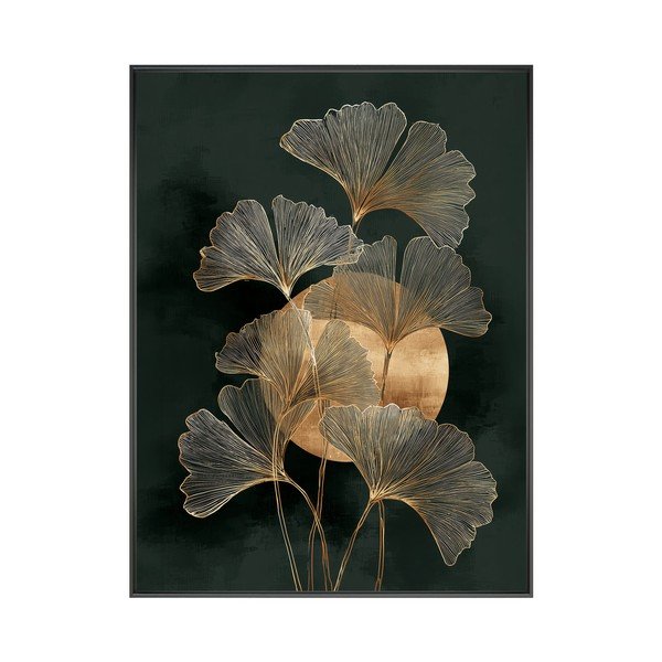 Печатна картина с включена рамка 60x80 cm Gold Ginkgo – Styler
