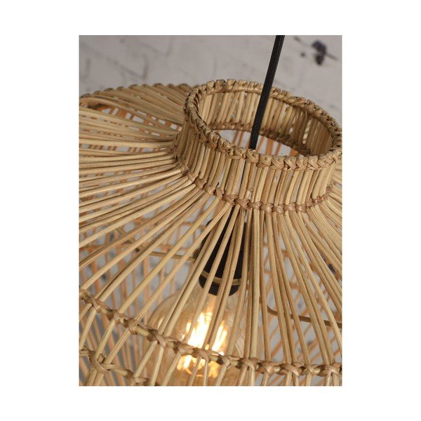 Кафява висяща лампа от ратан , ⌀ 60 cm Madagascar - Good&Mojo-image-1