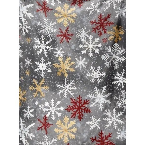 Сиво одеяло с коледен мотив от микроплюш 150x200 cm Polar Flakes – My House-image-1