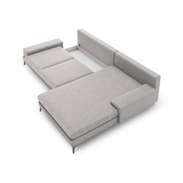 Светлосив ъглов разтегателен диван , десен ъгъл Planet - Windsor & Co Sofas-image-3