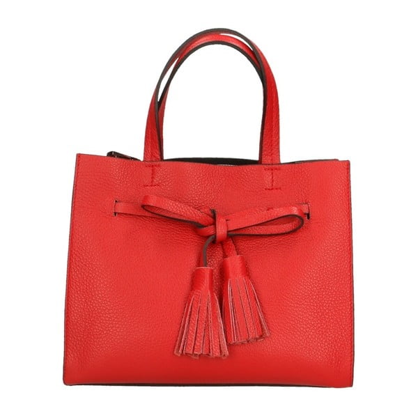 Червена кожена чанта Ines - Roberto Buono