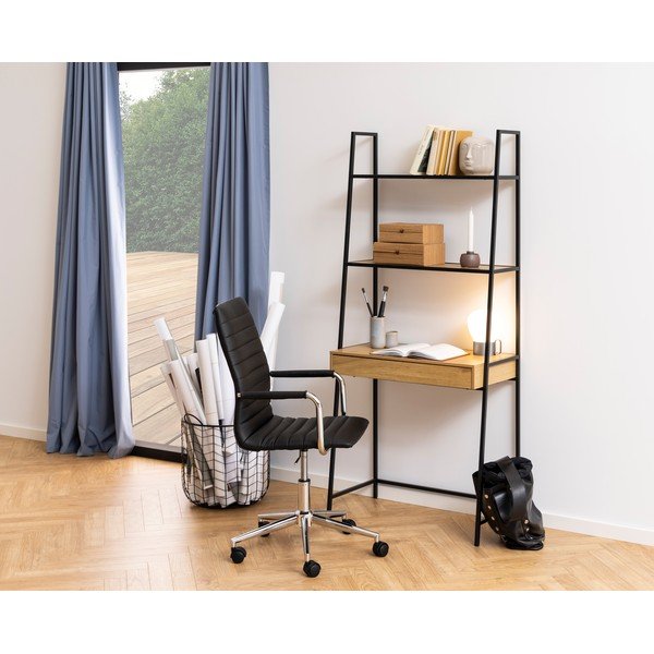 Черна етажерка в дъб 77x175 cm Seaford - Actona-image-1