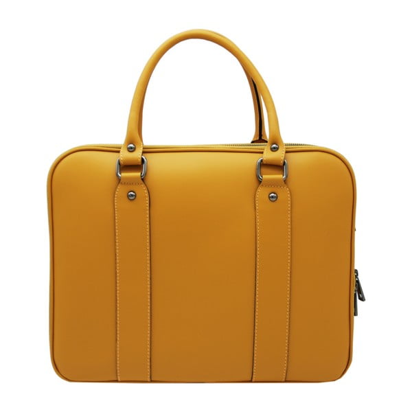 Жълта чанта от естествена кожа / дамска чанта Santo Melo - Andrea Cardone