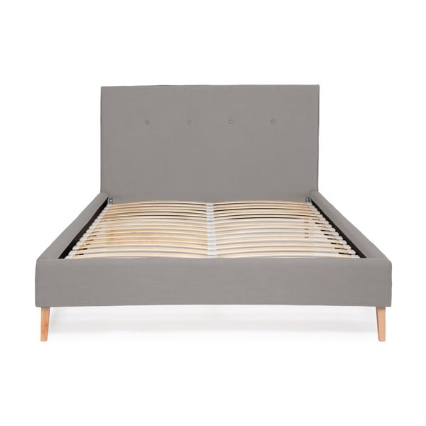 Světle šedá postel Vivonita Kent Linen, 200 x 140 cm