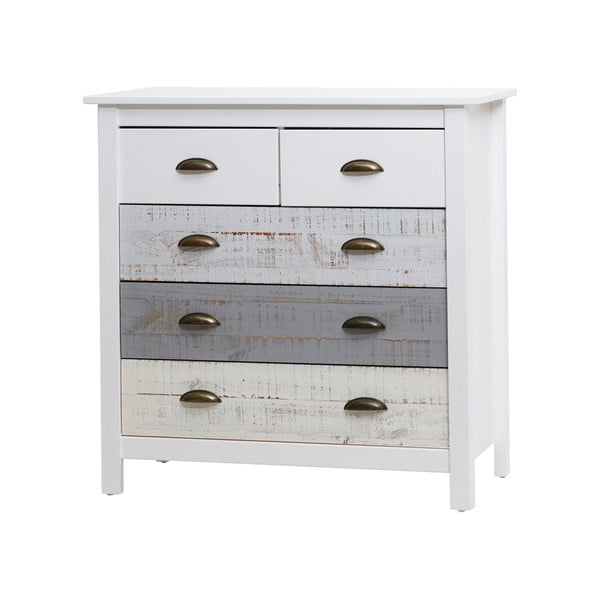 Бяло-сив скрин с 4 чекмеджета , 79 x 80 см Romantica - Marckeric-image-2