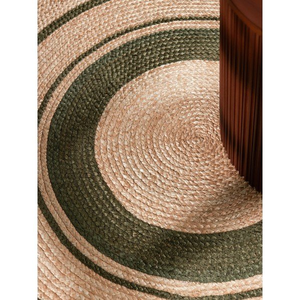 Двустранен/ръчно изработен ютен кръгъл килим в естествен цвят ø 150 cm Basil – Hanse Home-image-2