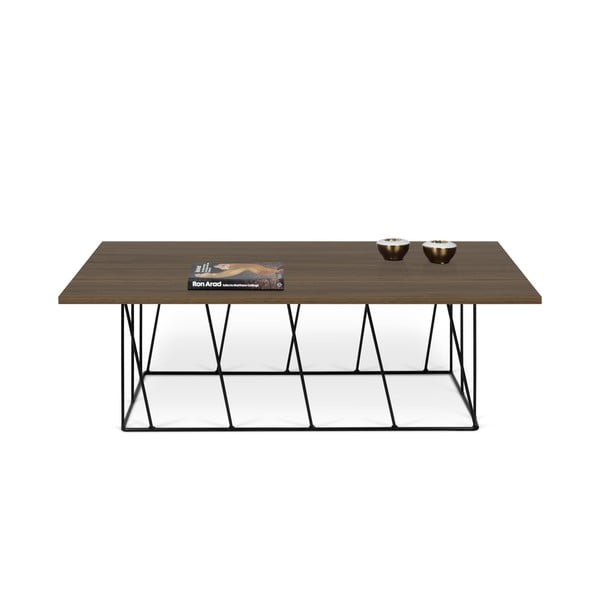 Масичка за кафе с орехов плот и черни крака Helix - TemaHome-image-2