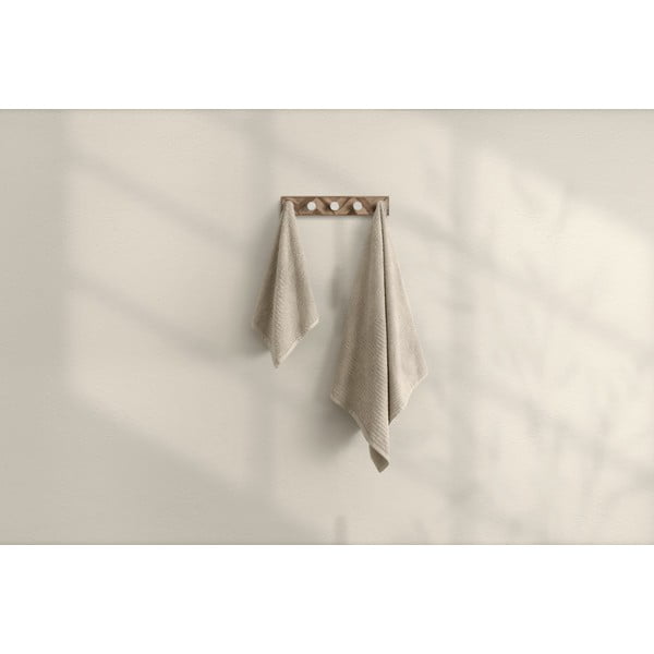 Бежова памучна кърпа и хавлия за баня в комплект от 2 броя - Foutastic-image-3