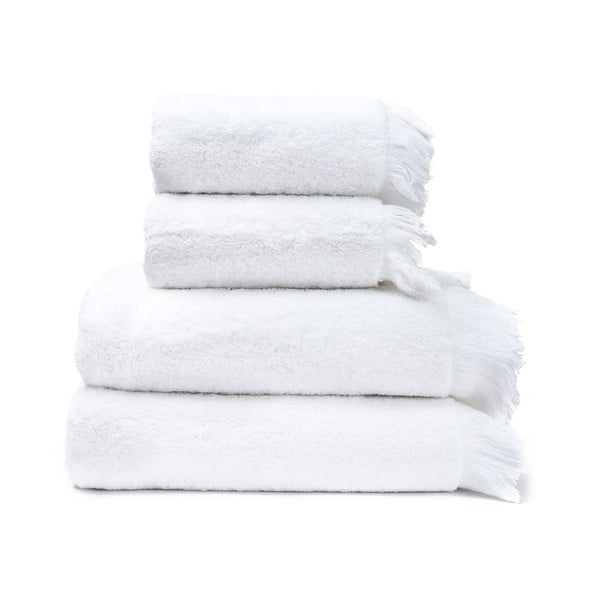 Комплект от 2 бели хавлии и 2 кърпи за баня от 100% памук , 50 x 90 + 70 x 140 cm - Bonami Selection
