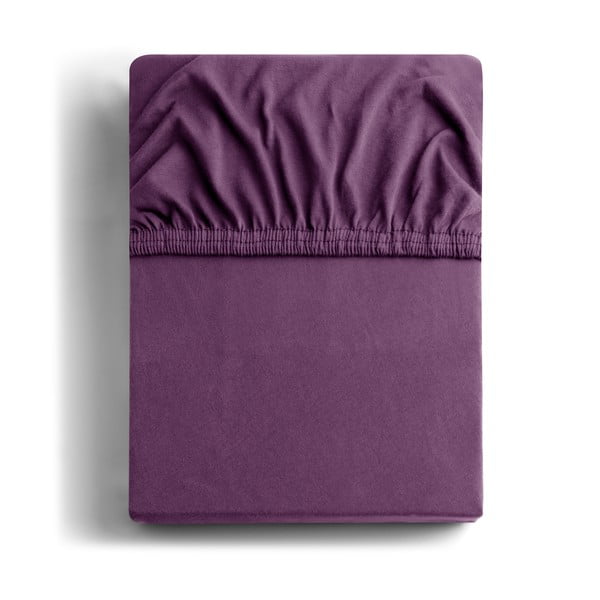Лилав еластичен чаршаф от джърси 160x200 cm Amber – Restilo