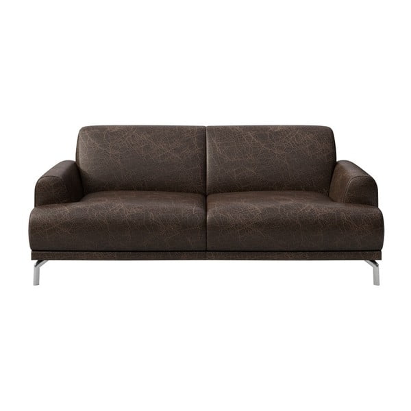 Тъмнокафяв кожен диван , 170 см Puzo - MESONICA
