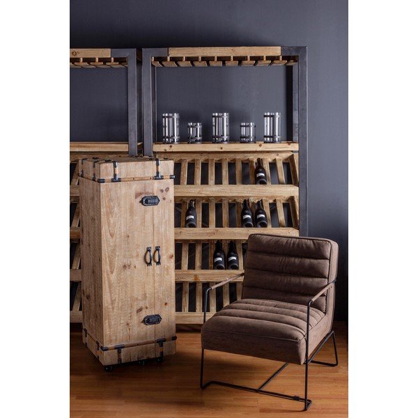 Кафяво кресло от изкуствена кожа Brianna – Bizzotto-image-1