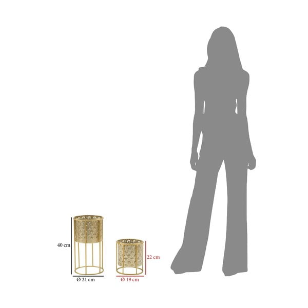 Комплект от 2 стойки за саксии в златисто, височина 40 cm Golvy - Mauro Ferretti-image-2