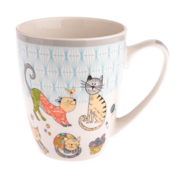 Цветна порцеланова чаша с котки Орнаменти, 390 ml - Dakls