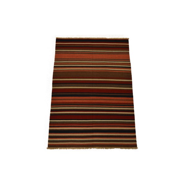 Ručně tkaný koberec Red Brown Stripes, 140x200 cm