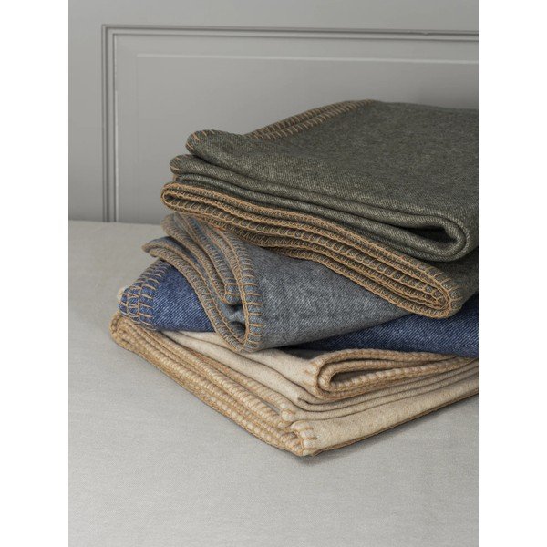 Бежово одеяло със смес от вълна 145x200 cm Ahwi – Blomus-image-3