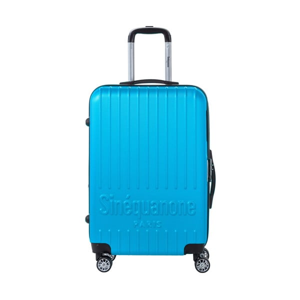 Тюркоазено син пътнически куфар на колелца с кодово заключване Chandler, 70 л - SINEQUANONE