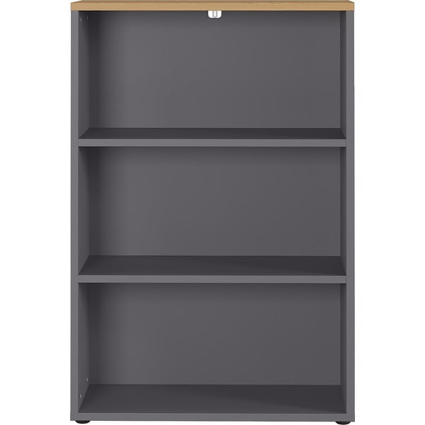 Дъбов шкаф за книги в цвят антрацит 80x120 cm Agenda - Germania