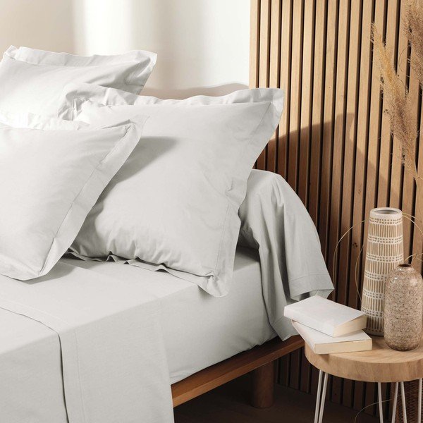 Бял еластичен чаршаф от органичен памук 140x190 cm Biolina – douceur d'intérieur-image-1