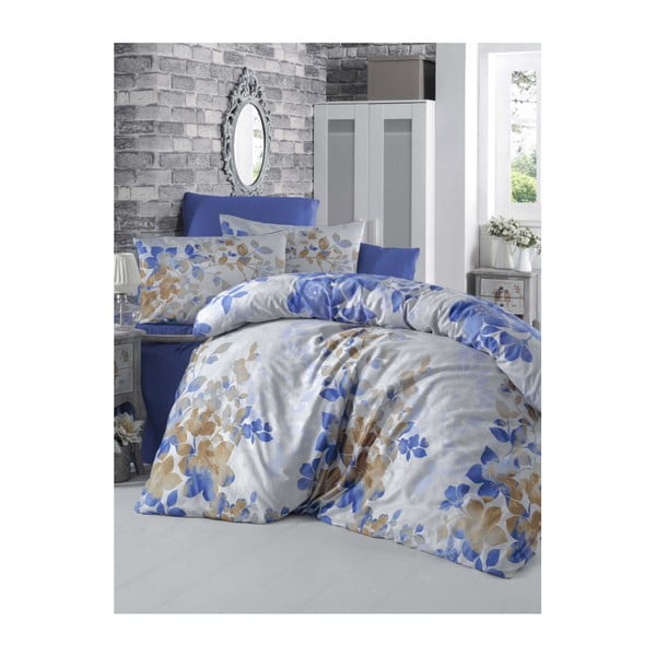 Памучно спално бельо с чаршаф за двойно легло Kayra, 200 x 220 cm - Mijolnir
