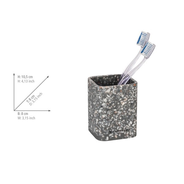 Сива чаша за четки за зъби от полиресин Tom Tailor T-Terrazzo – Wenko-image-4