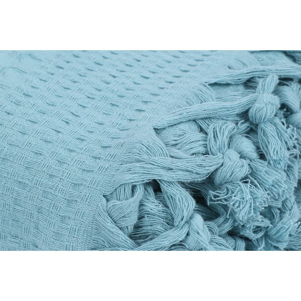 Синя памучна покривка за двойно легло , 220 x 240 cm Peacook - Mijolnir-image-1