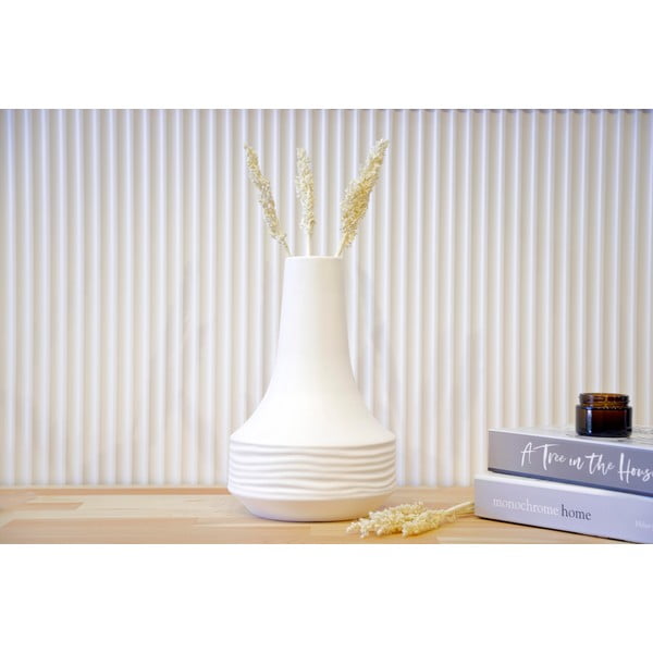 Бяла керамична ваза Crease - Rulina