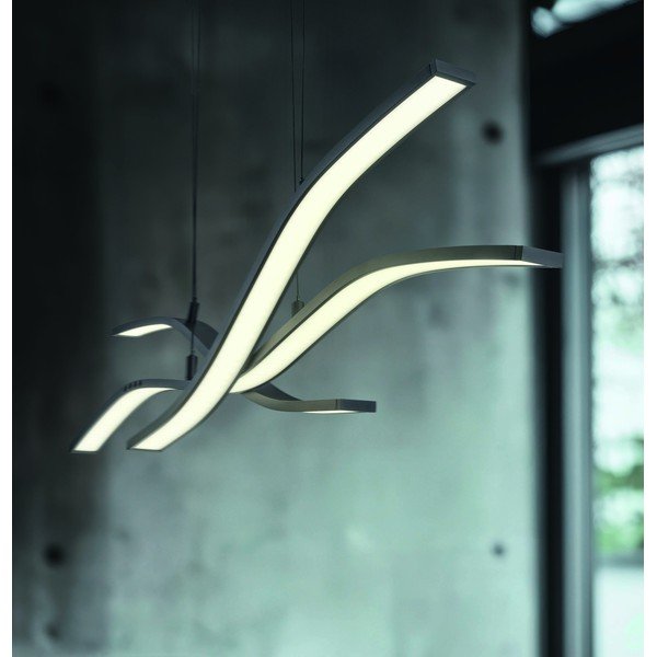 Матово черно метално LED висящо осветително тяло с дистанционно управление/затъмняващо се Spider – Trio Select-image-2