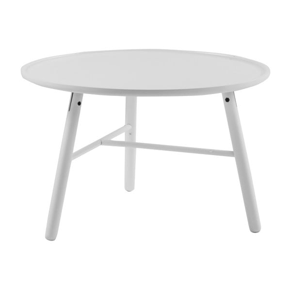 Bílý dubový odkládací stolek  Folke Saga, ⌀ 80 cm