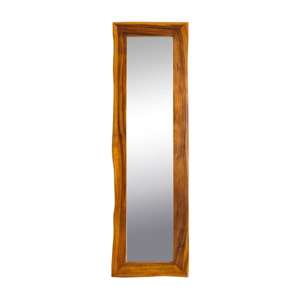 Tmavě hnědé nástěnné dřevěné zrcadlo Tropicho, 60 x 200 cm