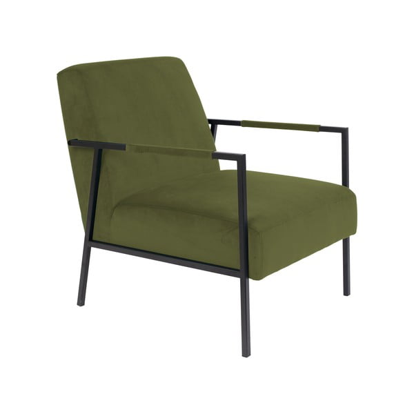 Маслиненозелен фотьойл с кадифена повърхност Wakasan - White Label