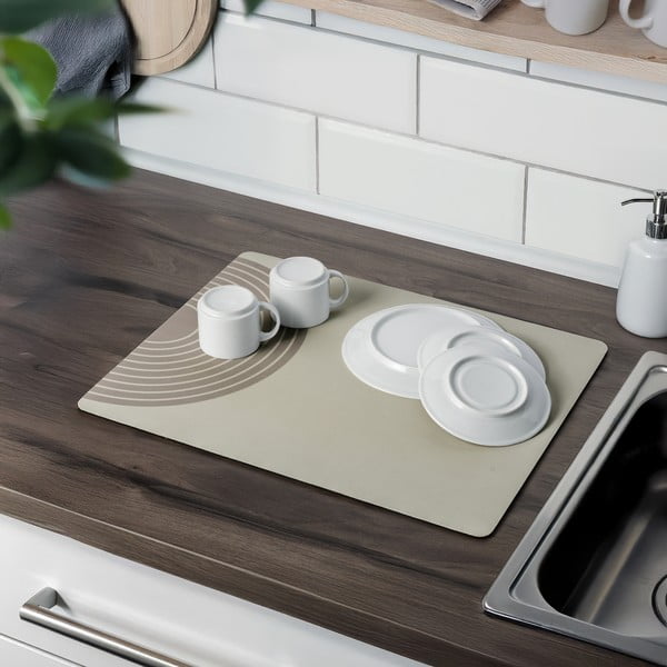 Бежова гумена тавичка за оттичане за съдовете 50x40 cm Dima – Wenko-image-2