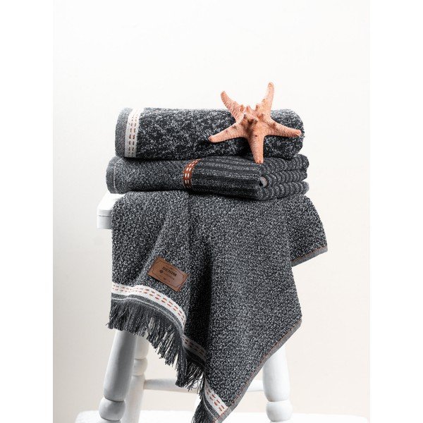 Антрацитни кърпи в комплект от 3 бр. 50x90 cm Denim – Foutastic-image-1