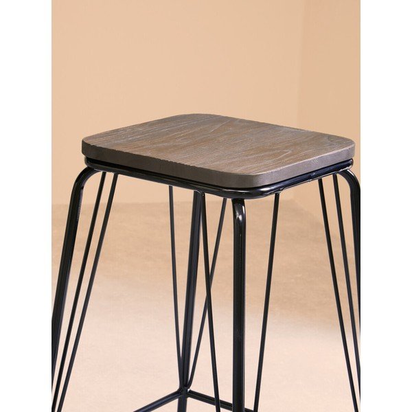 Черен/кафяв стол от масивен бряст District – Premier Housewares-image-4