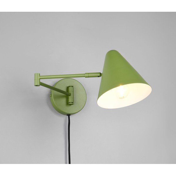 Зелена стенна лампа с огъваща се структура за контакт ø 15 cm Cosima – Trio-image-1