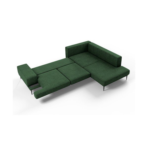 Зелен ъглов разтегателен диван , десен ъгъл Liege - Interieurs 86-image-4