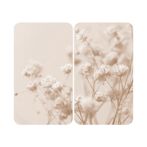 Капак за печка от закалено стъкло 52x30 cm Dried Flower – Wenko