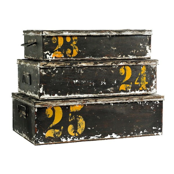 Set 3 boxů Antique Black