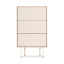 Бял/естествен висок скрин от масивен дъб 60x100 cm Fina – Gazzda